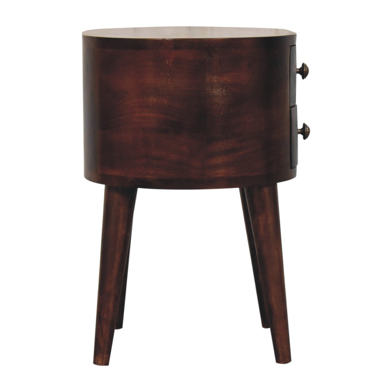 California Walnut Rounded Bedside Table - Image 7