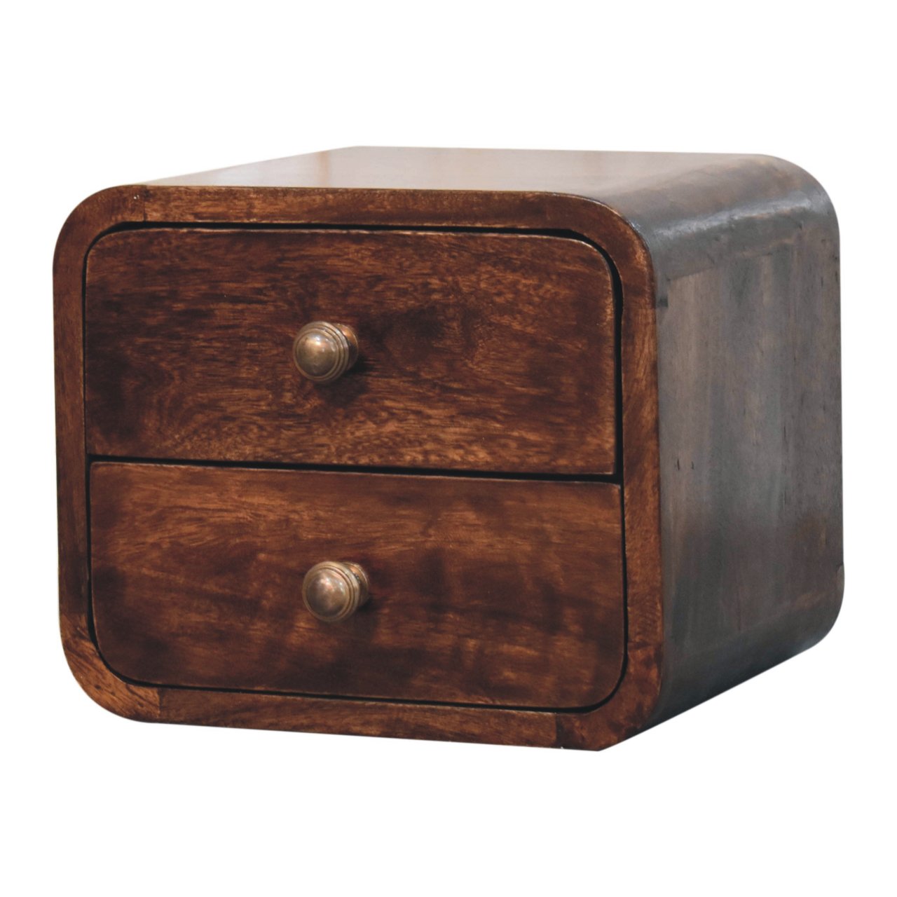Mini Curved California Walnut Wall Mounted Bedside – Bild 2