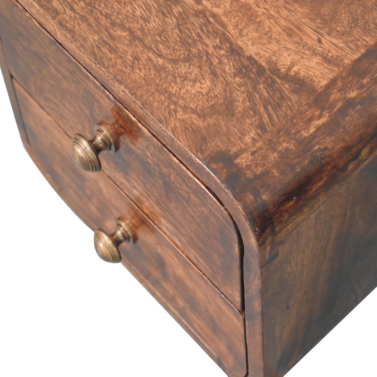 Mini Curved California Walnut Wall Mounted Bedside – Bild 4