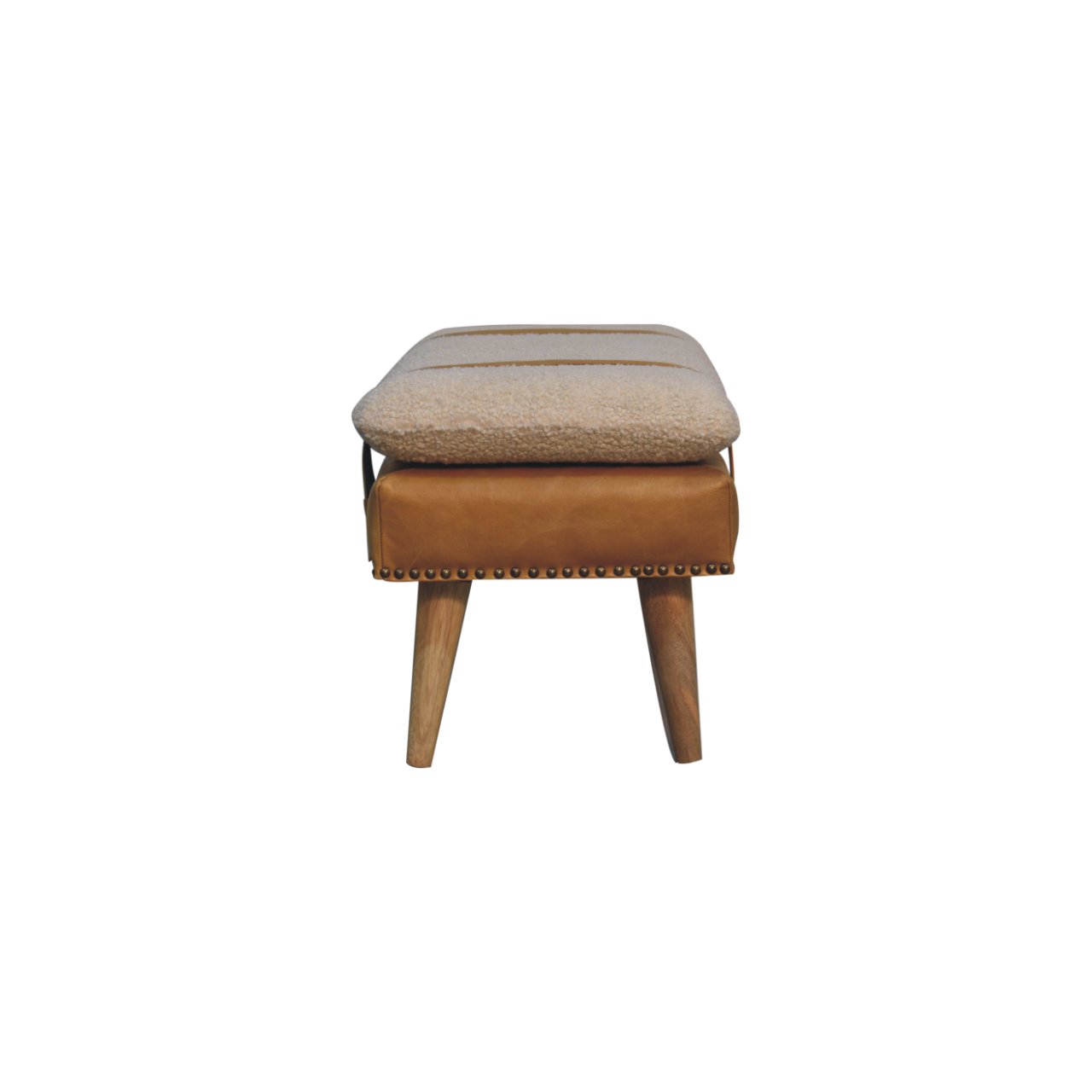Bouclé Buffalo Hide Bench - Image 8