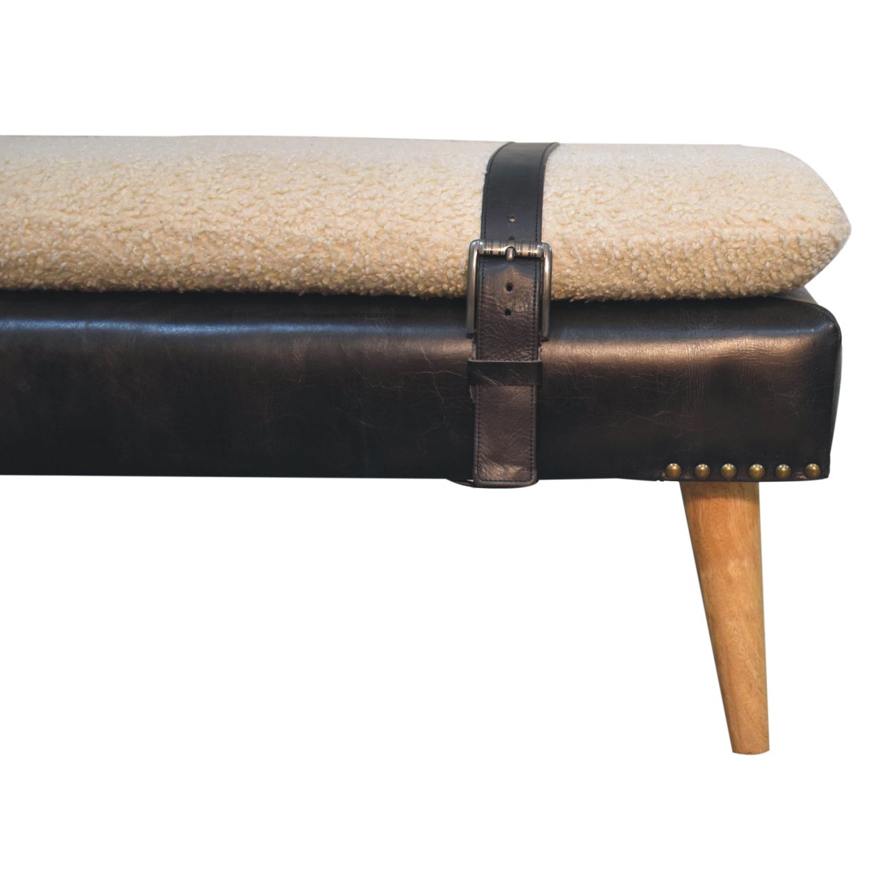 Bouclé Buffalo Hide Bench - Image 12