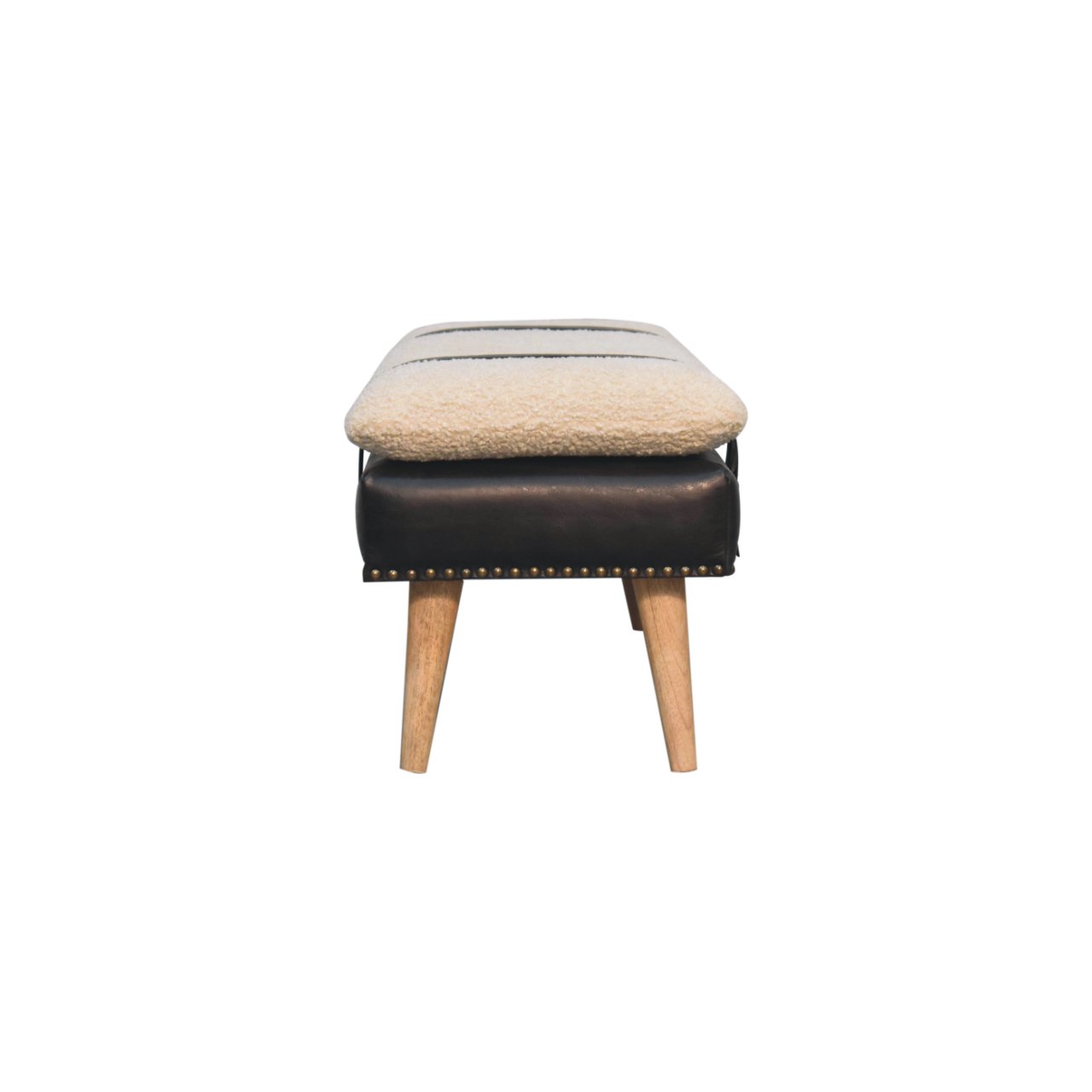 Bouclé Buffalo Hide Bench - Image 16