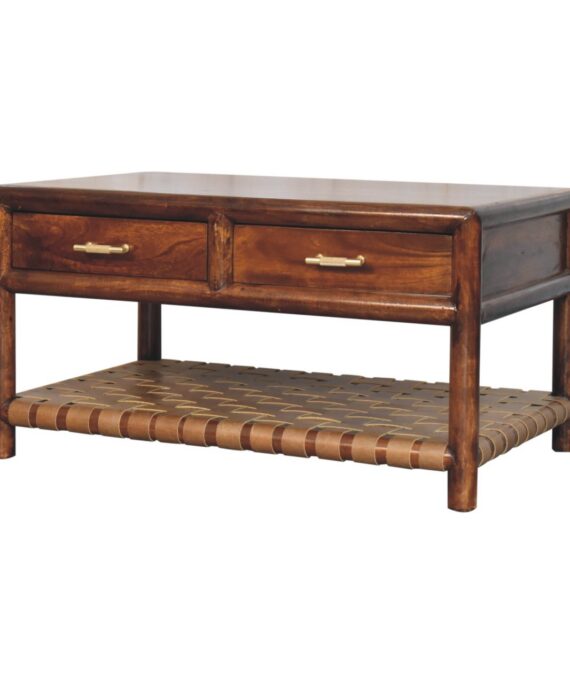 Regency Woven Coffee Table with 4 drawers