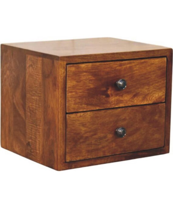 Solis 2-Drawer Chestnut Wall Mounted Nightstand