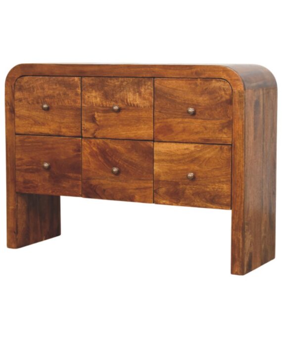 Darcy 3 over 3 Drawer Chest in Chestnut Finish