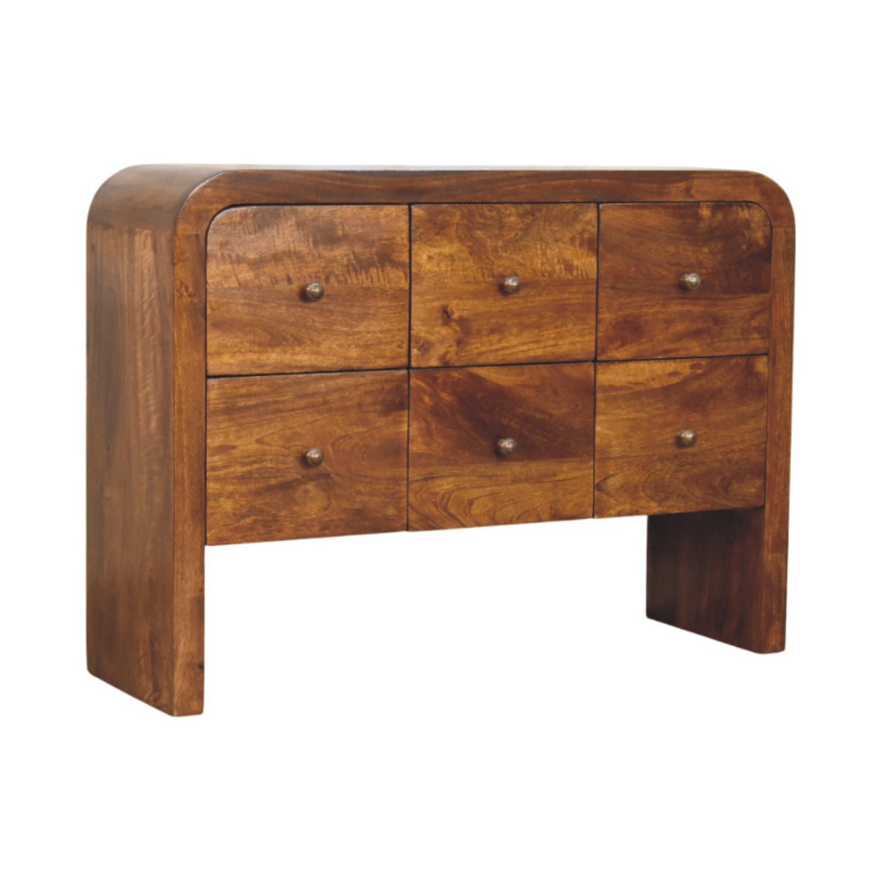 Darcy 3 over 3 Drawer Chest in Chestnut Finish - Image 2