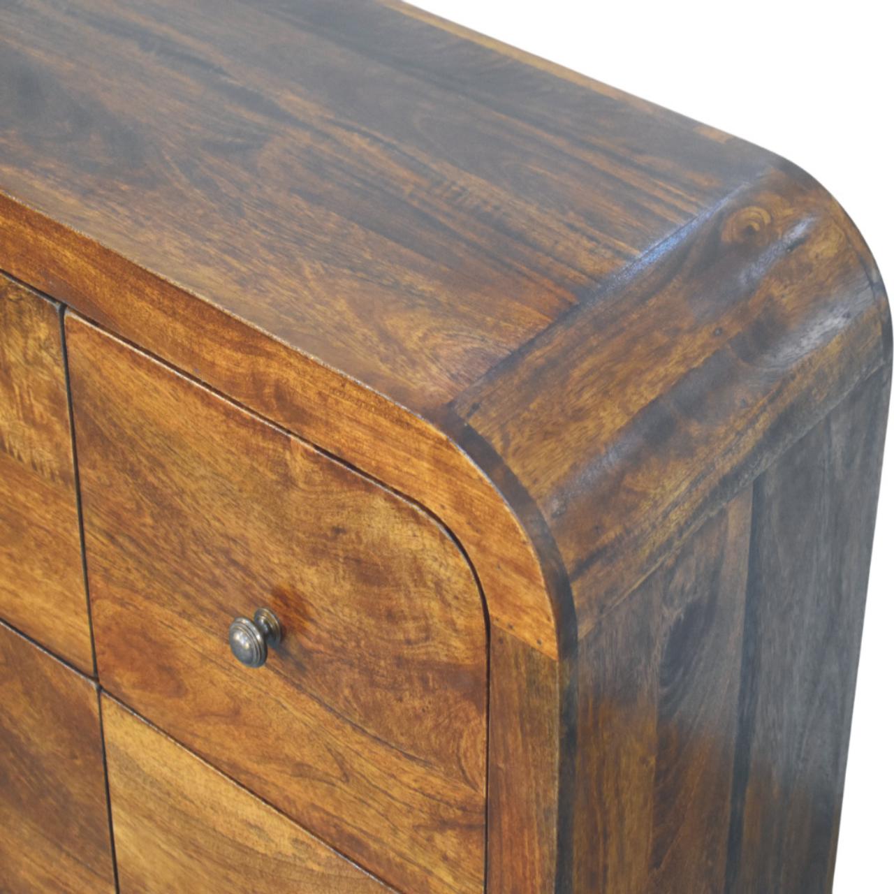 Darcy 3 over 3 Drawer Chest in Chestnut Finish - Image 4