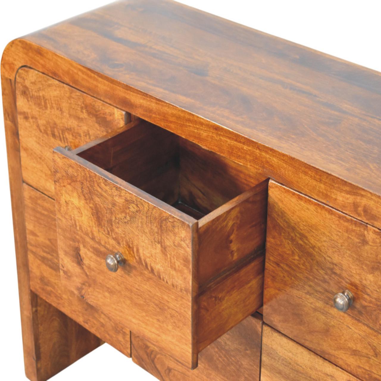 Darcy 3 over 3 Drawer Chest in Chestnut Finish - Image 5