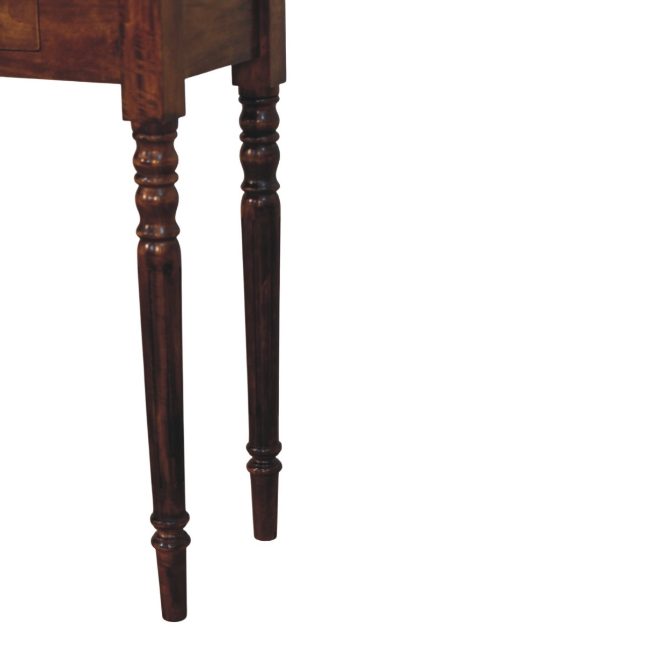 Turned Legs 3 Drawer Chestnut Console - Image 6