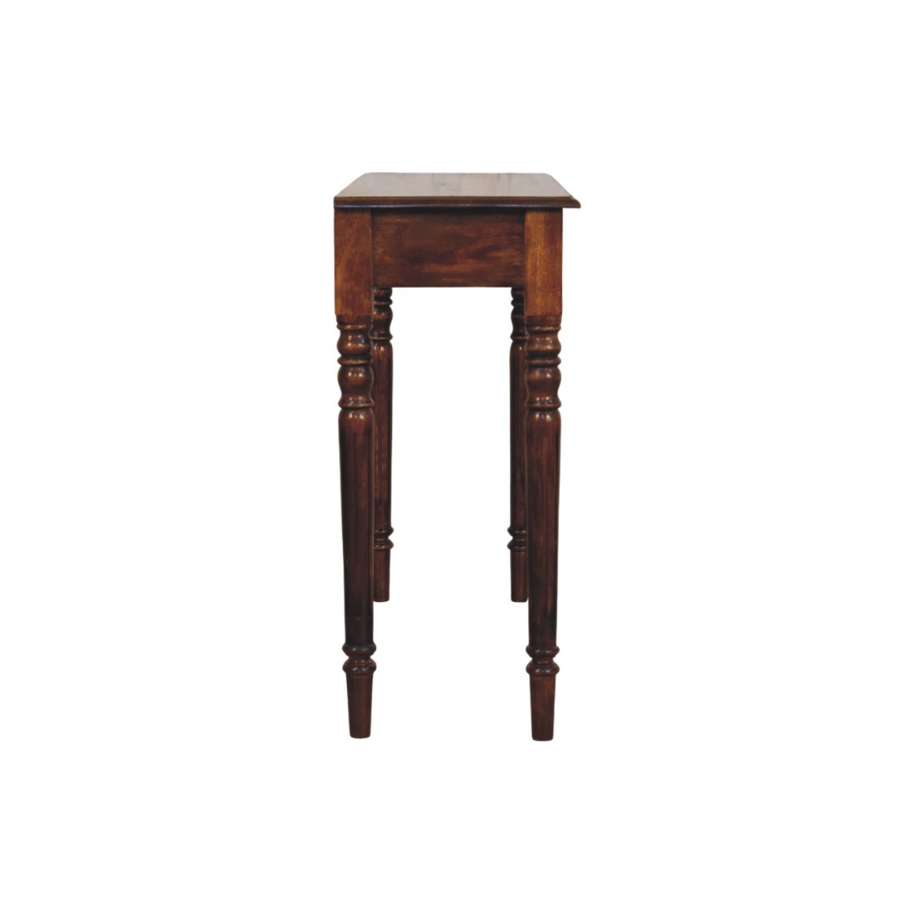 Turned Legs 3 Drawer Chestnut Console - Image 7