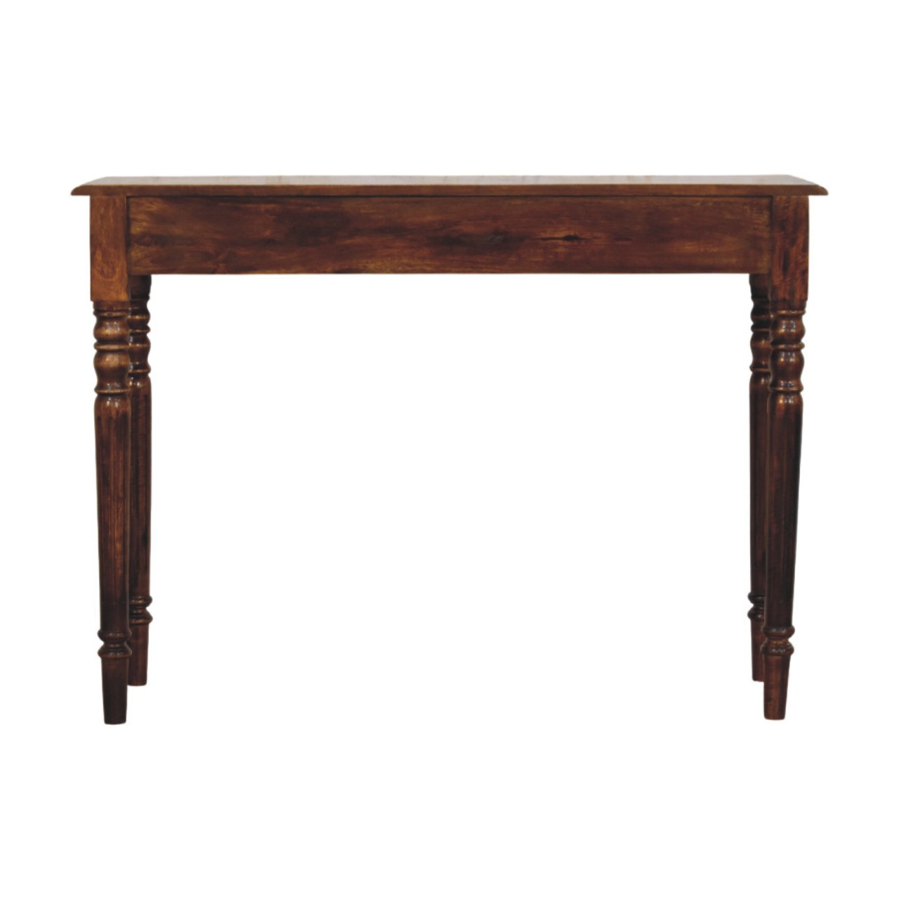 Turned Legs 3 Drawer Chestnut Console - Image 8