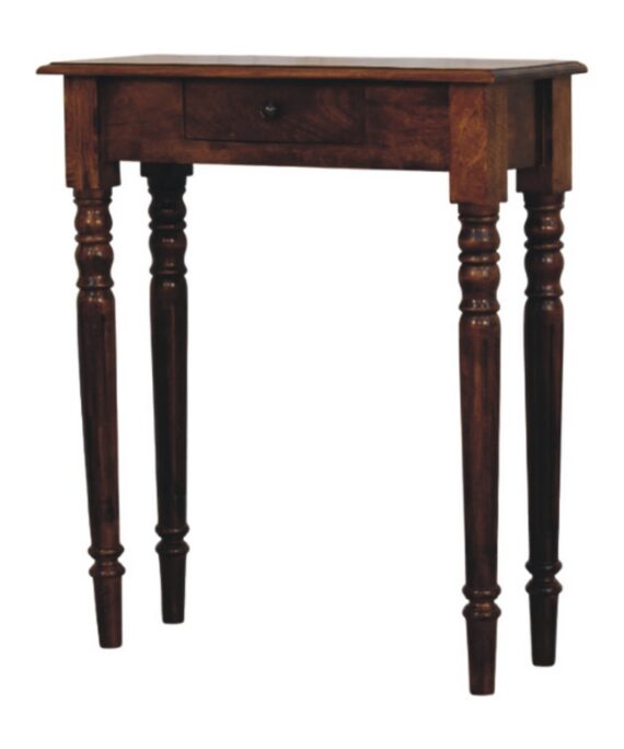 Turned Legs 1 Drawer Chestnut Console