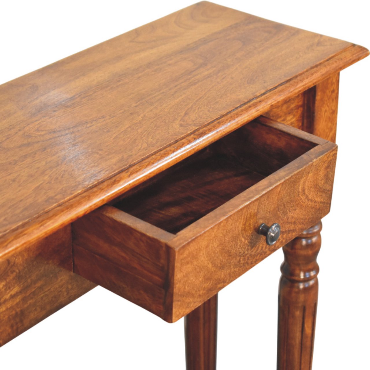 Turned Legs 1 Drawer Chestnut Console - Image 5