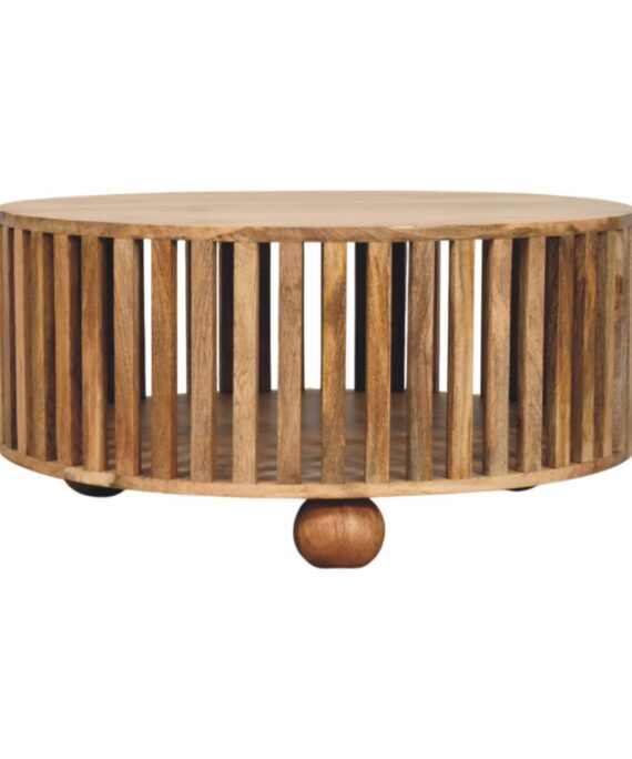 Slatted Round Oak-ish Coffee Table