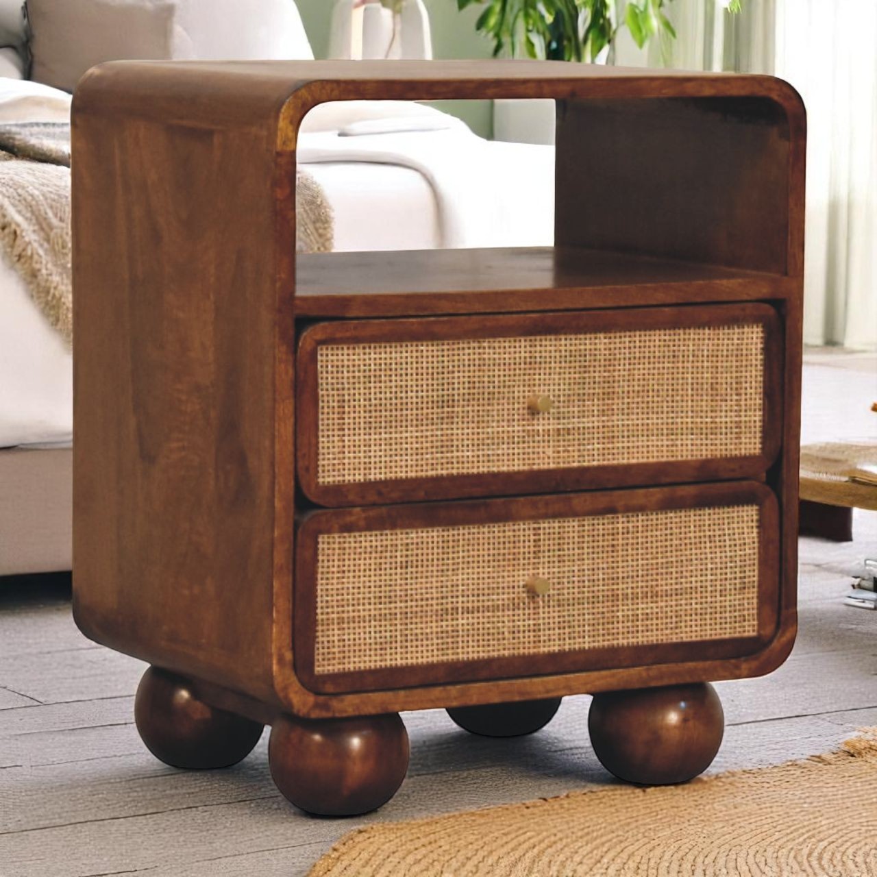 Larissa 2 Drawer Chestnut Nightstand - Image 8