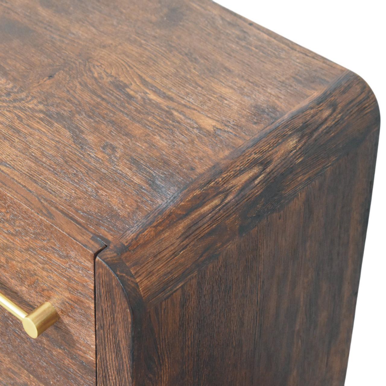 Aurelio Smoked Oak Bedside Table - Image 4