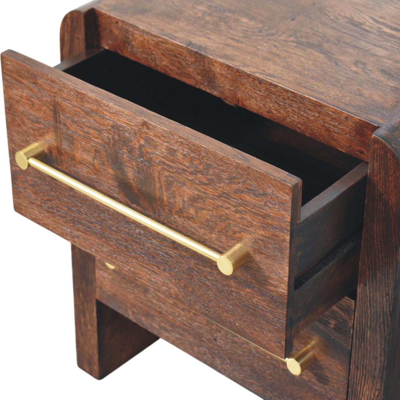Aurelio Smoked Oak Bedside Table - Image 5