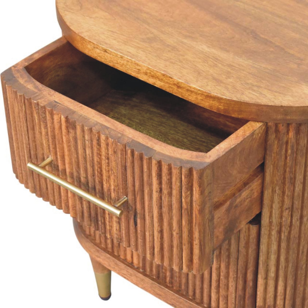 Ribbed Bedside with Brass Accents - Image 5