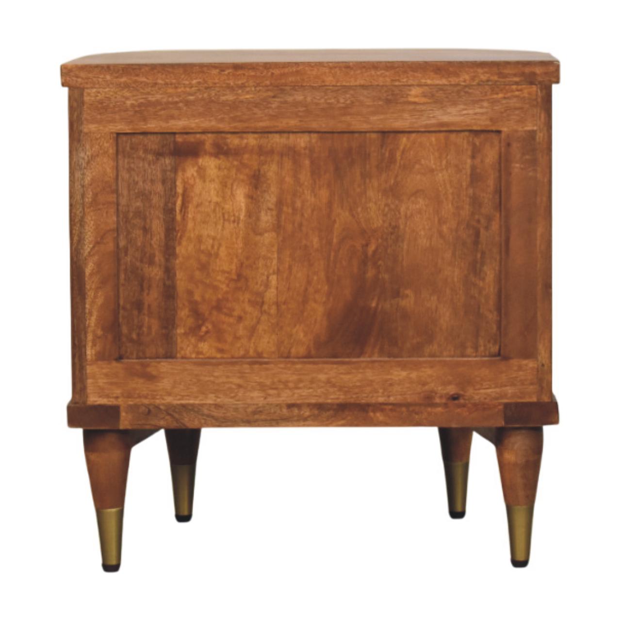 Ribbed Bedside with Brass Accents - Image 8