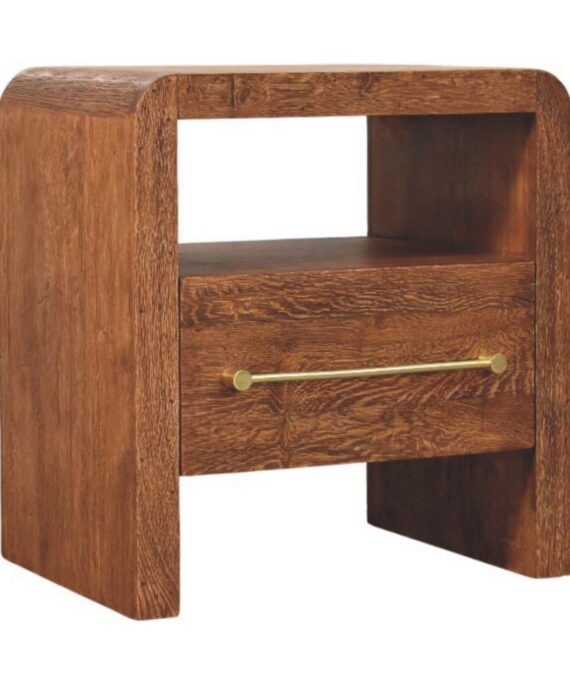 Aurelio Smoked Oak Open Bedside