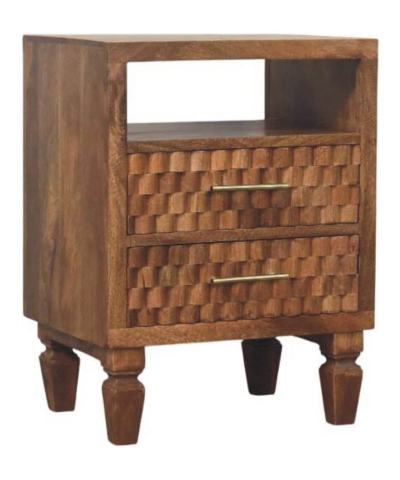 Cadiz Carved Open-Shelf Bedside
