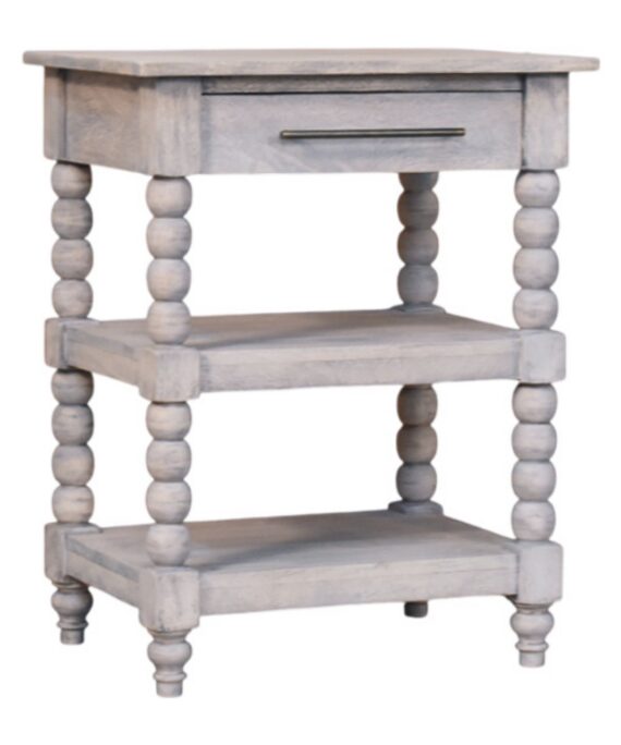 Spindle Acid Wash Side Table