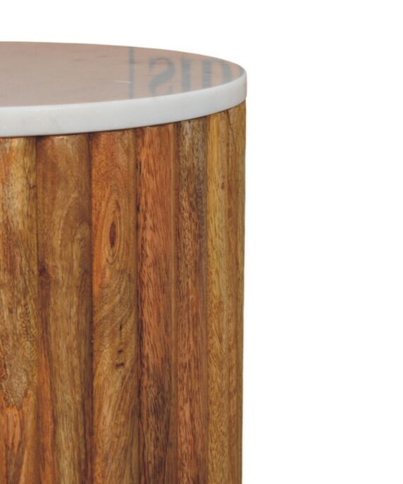 Fluted Marble Side Table