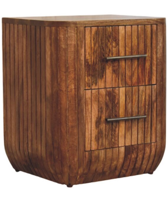 Fluted Bedside with Drawers