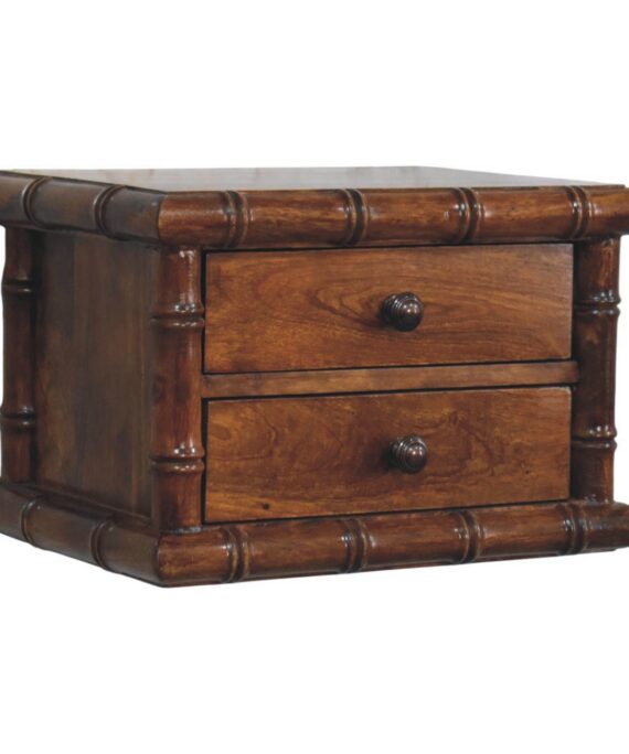 Bamboo Two Drawer Wall-Mounted Bedside