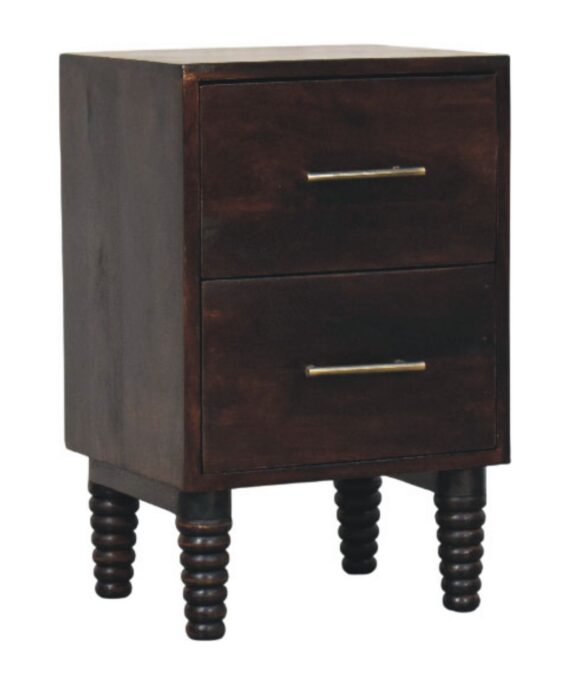 Spindle Mocha Bedside Table