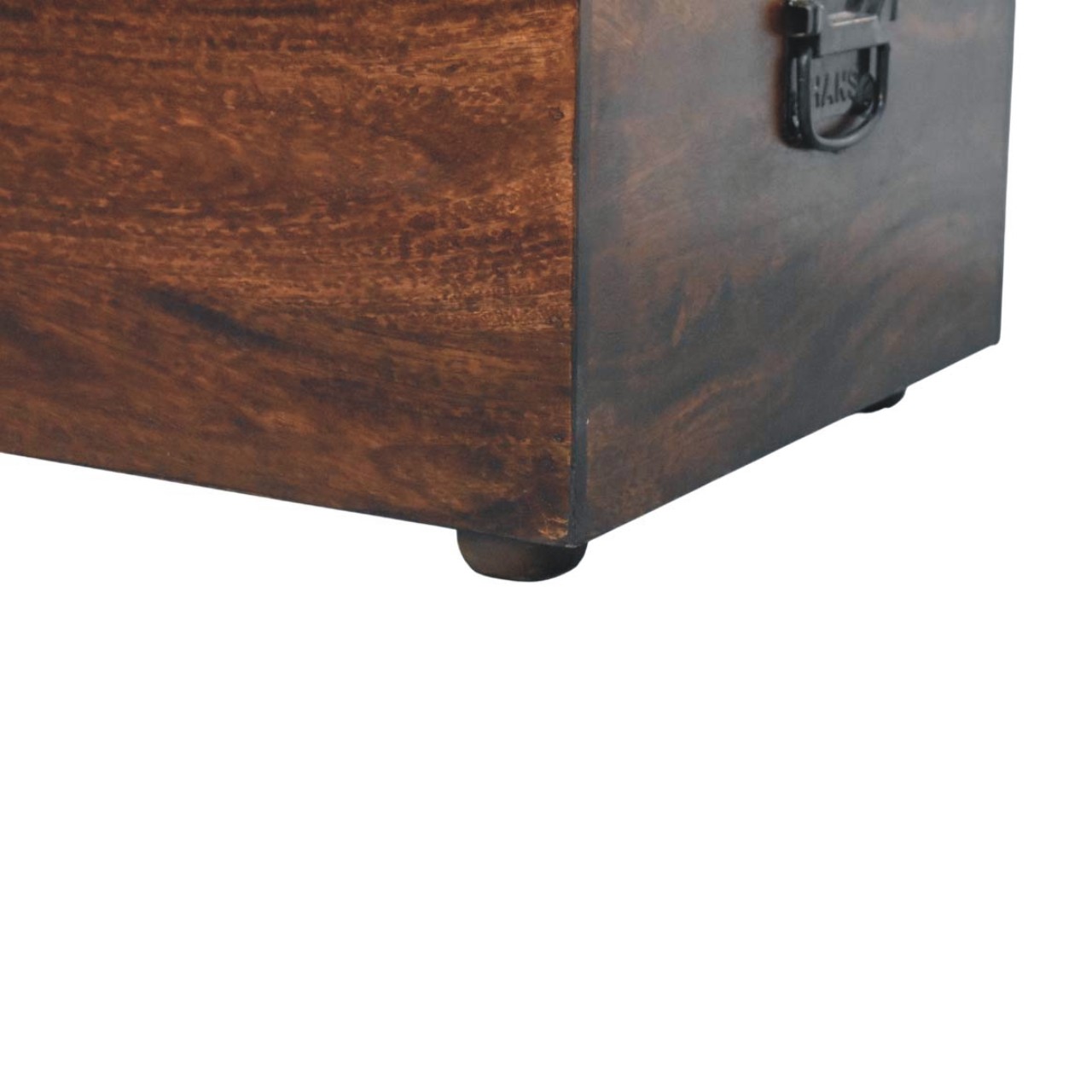 Walnut Storage Trunk Bench with Tan Leather - Image 8