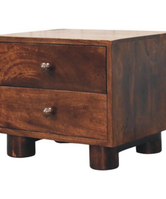 California Walnut Two Drawer Bedside