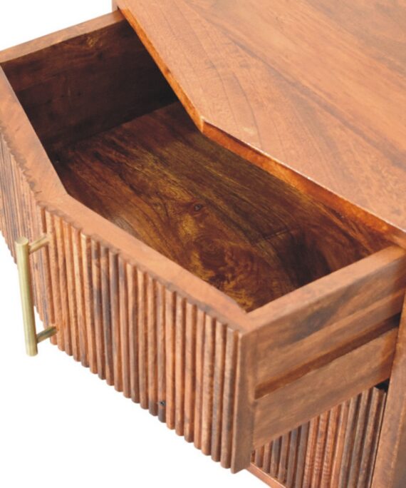 Harper Ribbed Chestnut Bedside