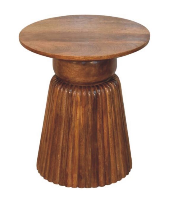 Amber Oak Round Side Table