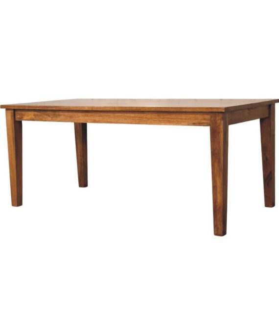 Classic Golden Teak Solid Wood Dining Table