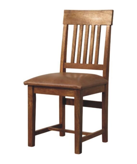 Leather Slatted Dining Chair