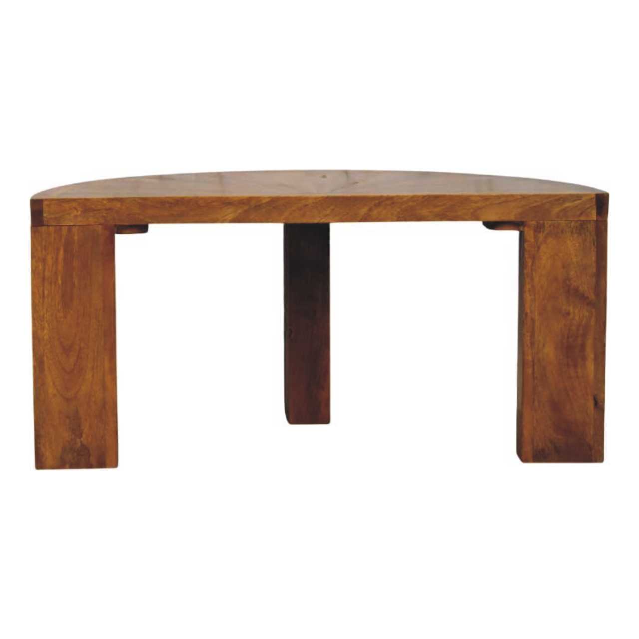 Amber Oak Half Moon Coffee Table - Image 8