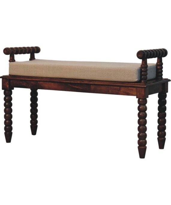 Spindle Cushioned Entryway Bench