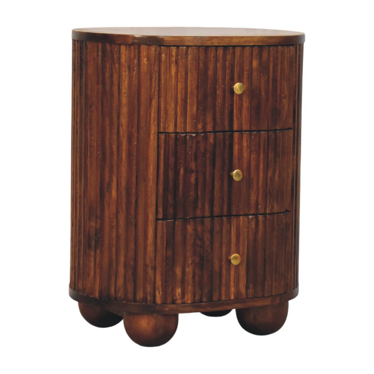 Curved Fluted Bedside Chest - Image 2