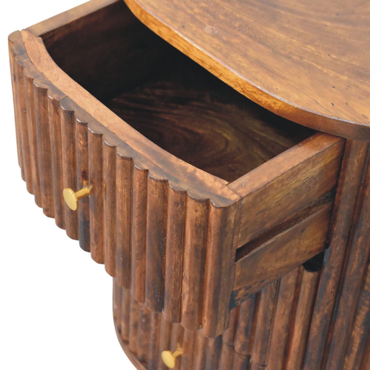 Curved Fluted Bedside Chest - Image 4