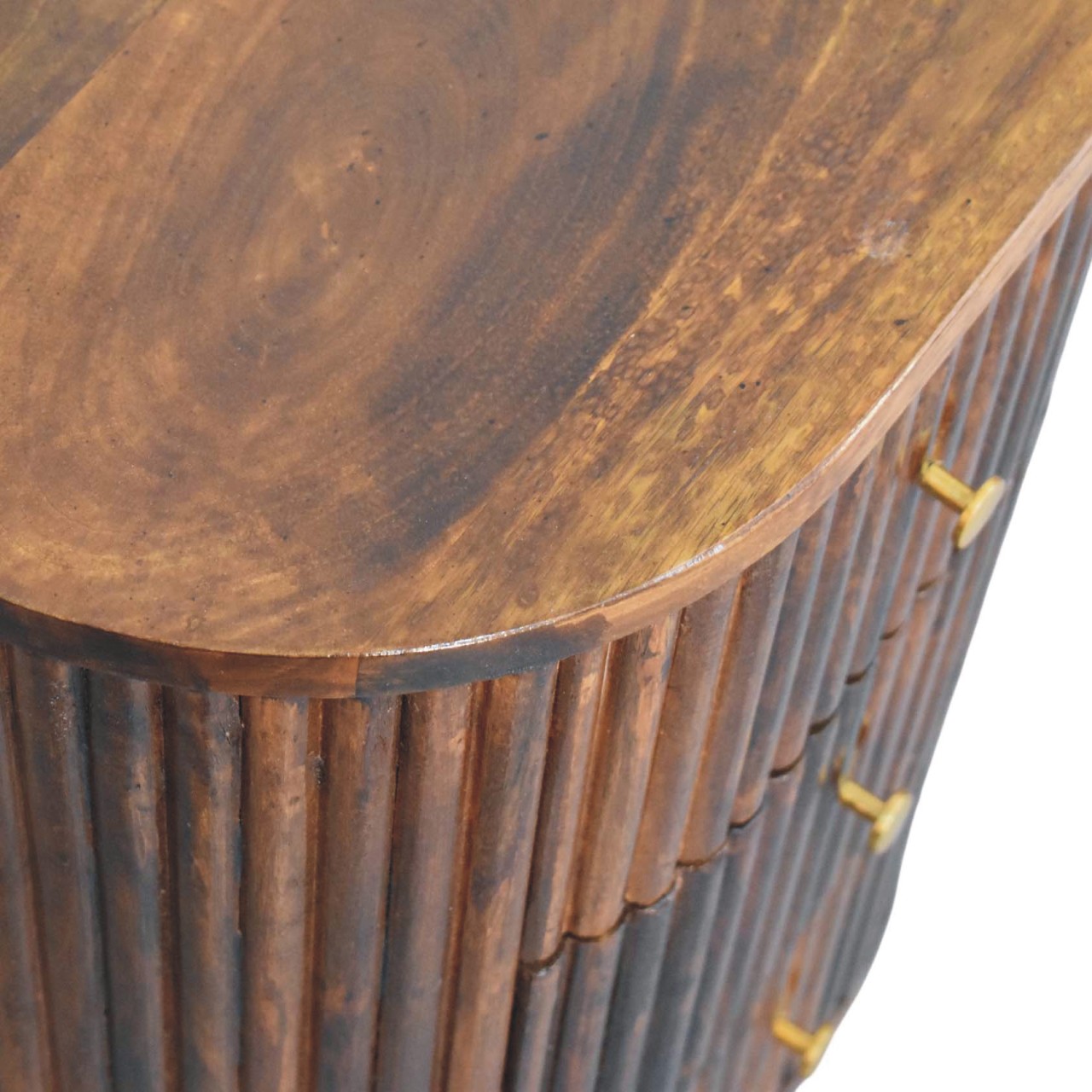 Curved Fluted Bedside Chest - Image 5
