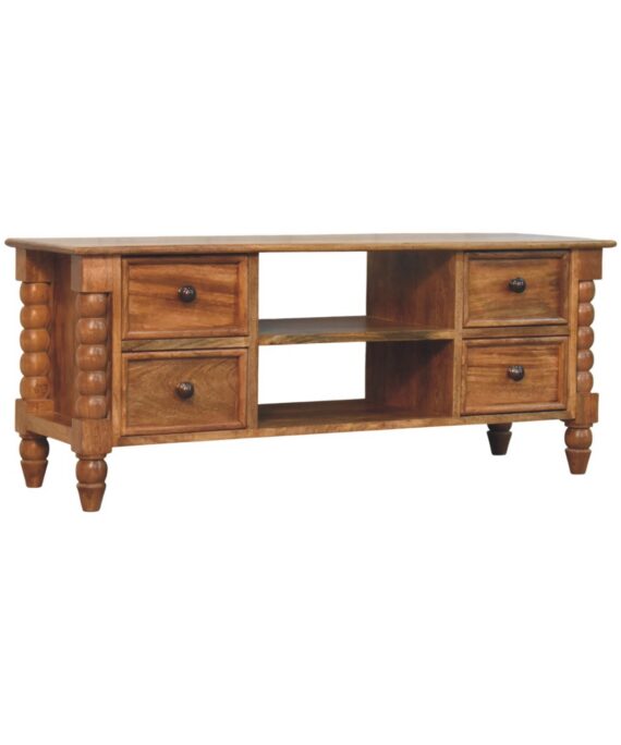Amber Oak Spindle Media Unit