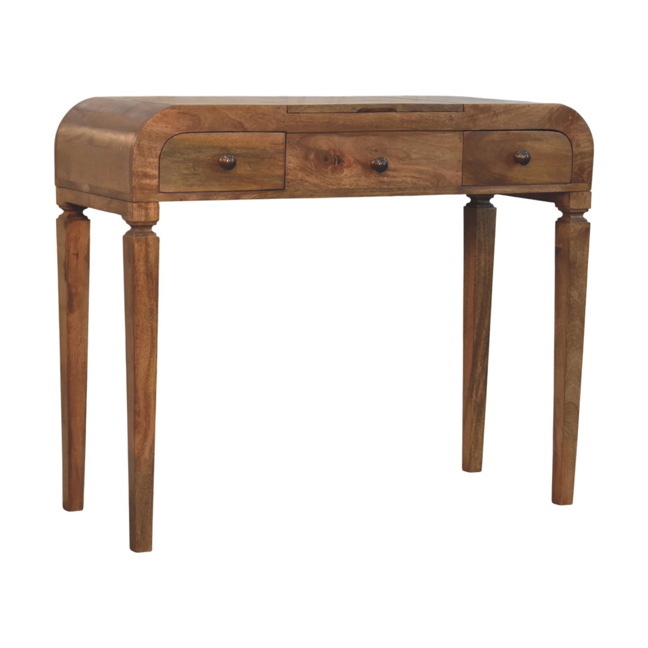 Golden Teak Curved Dressing Table - Image 2