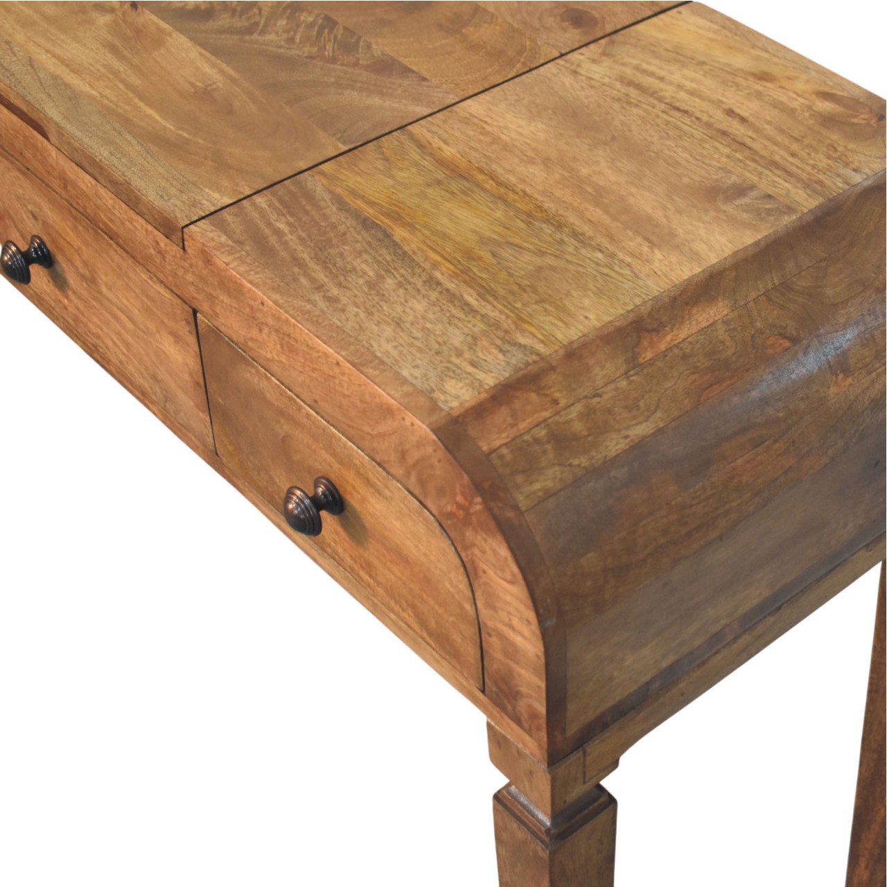 Golden Teak Curved Dressing Table - Image 3
