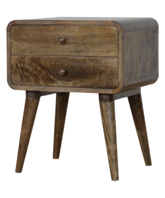 Curved Classic Grey Washed nightstand
