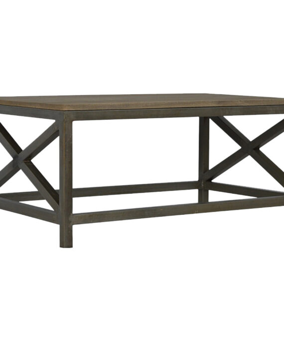 Industrial Cross Metal Oatmeal Coffee Table
