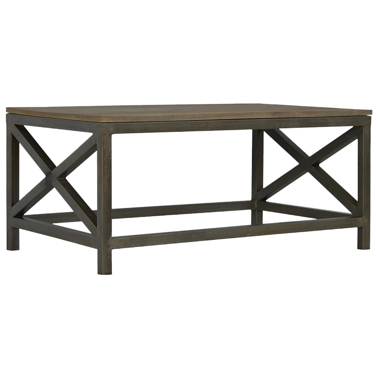 Industrial Cross Metal Oatmeal Coffee Table