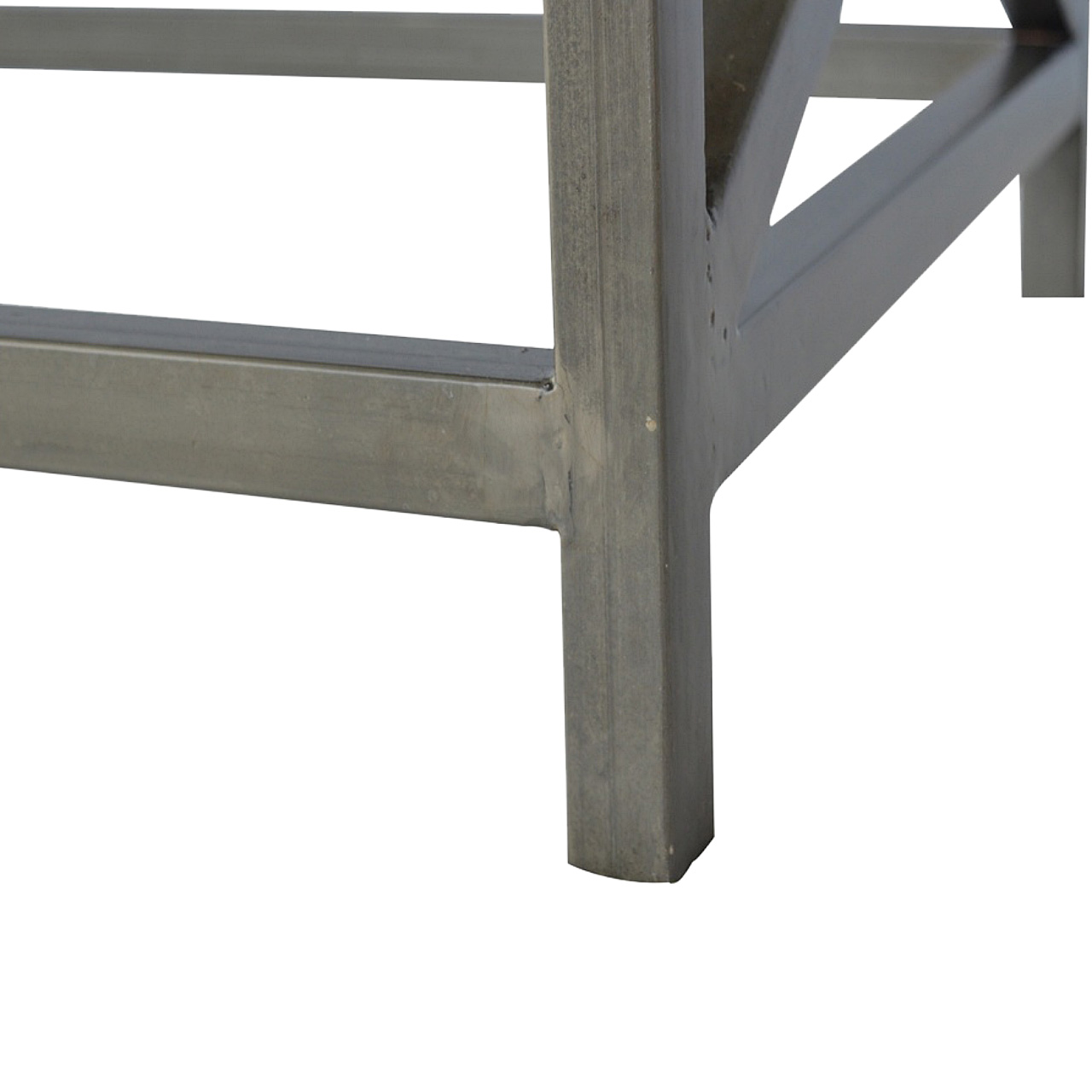 Industrial Cross Metal Oatmeal Coffee Table - Image 6
