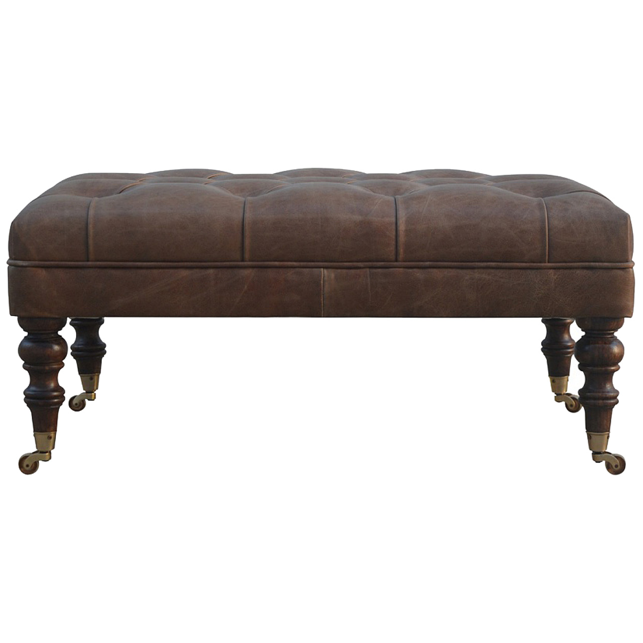 Buffalo Leather Ottoman - Image 2