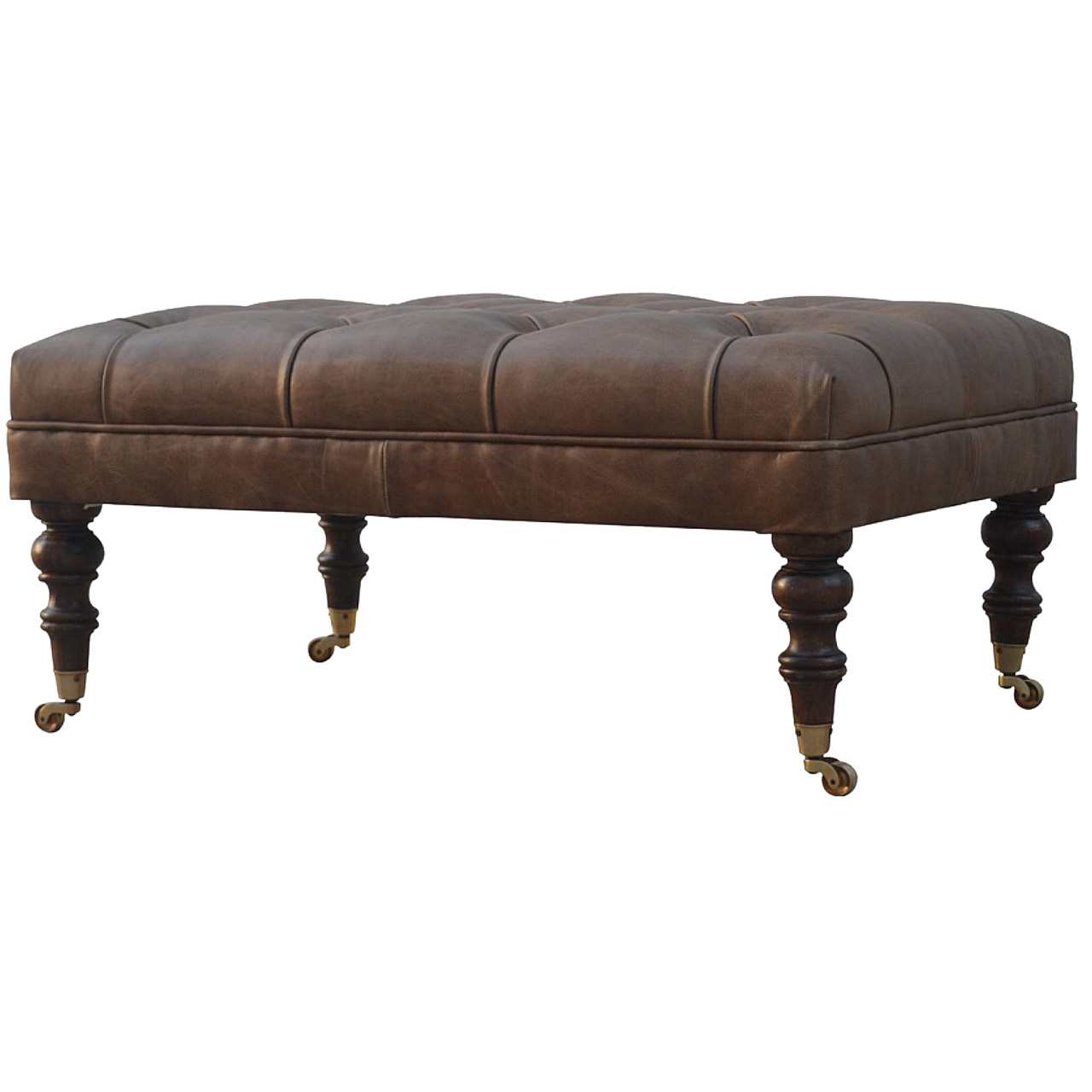 Buffalo Leather Ottoman - Image 4